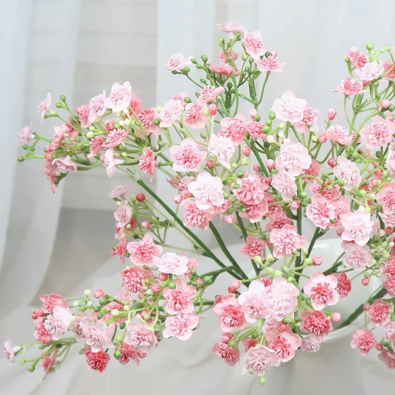 19 Inch Silk Baby's Breath Stems, 10 Pcs Artificial Flower Branch Spray Bouquet for Wedding Arrangement