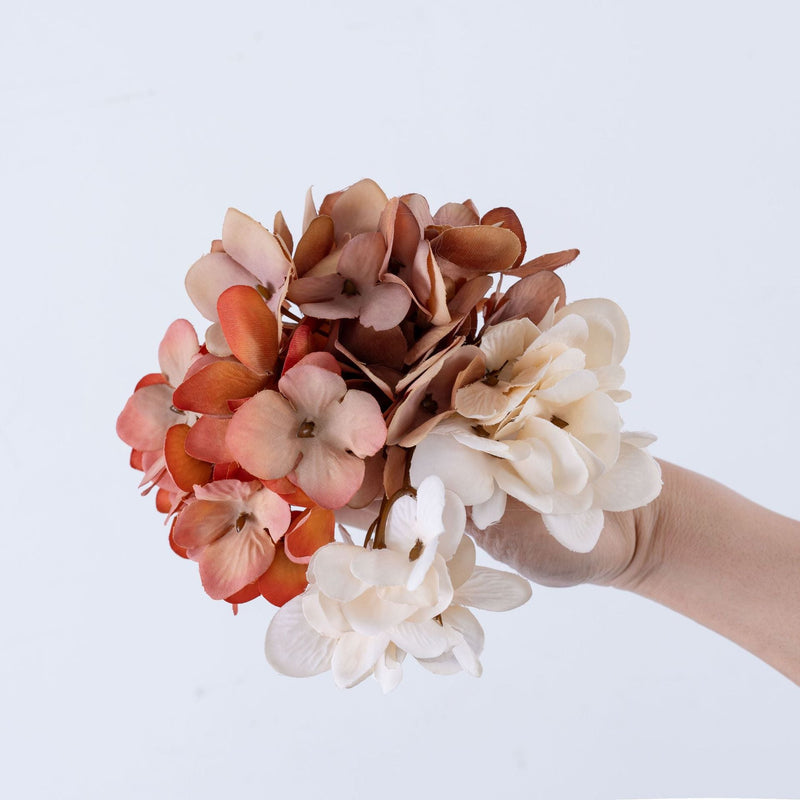 5 Pcs Artificial Hydrangea Flower Heads Clusters for Crafts Wall Panels Boutonniere