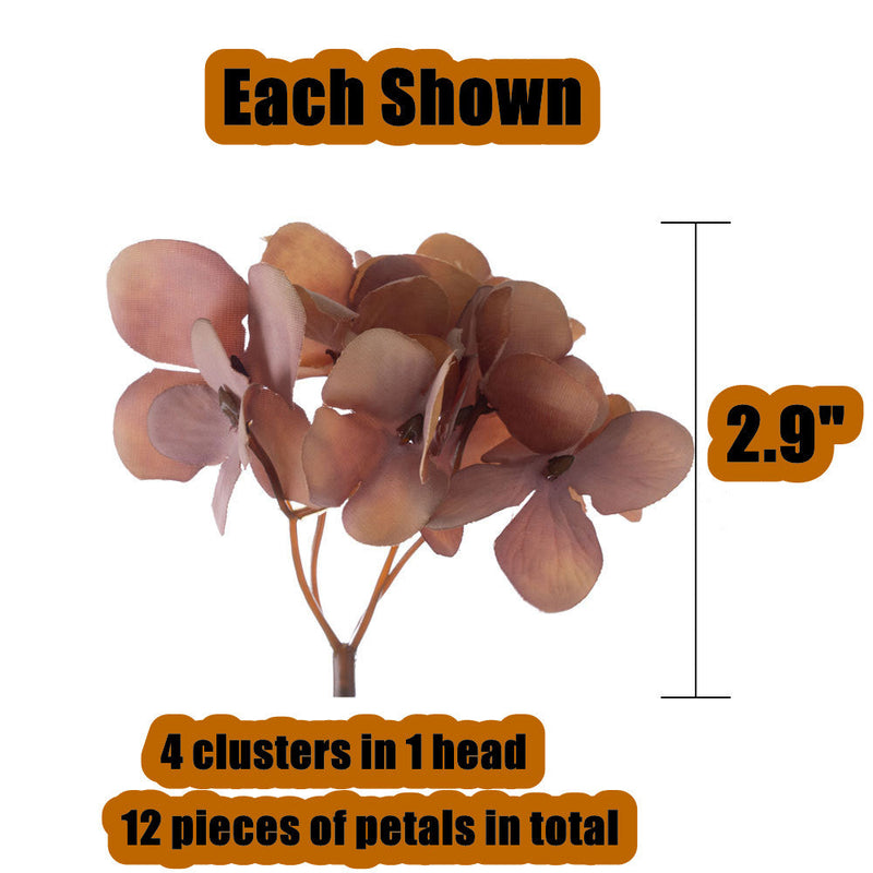 5 Pcs Artificial Hydrangea Flower Heads Clusters for Crafts Wall Panels Boutonniere