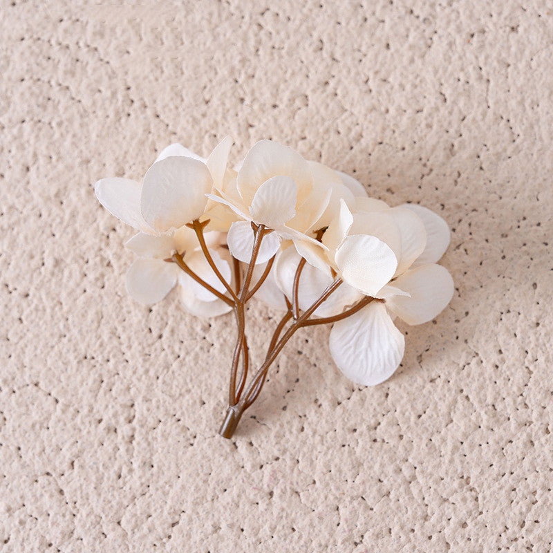 5 Pcs Artificial Hydrangea Flower Heads Clusters for Crafts Wall Panels Boutonniere