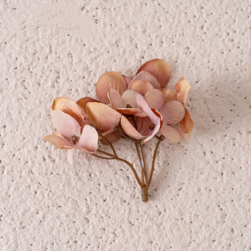 5 Pcs Artificial Hydrangea Flower Heads Clusters for Crafts Wall Panels Boutonniere