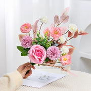 17 Inch Silk Flowers Arrangement in Vase, Fall Centerpiece for Tables, Bulk Wholesale