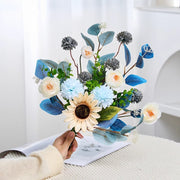 17 Inch Silk Flowers Arrangement in Vase, Fall Centerpiece for Tables, Bulk Wholesale