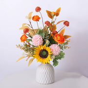 17 Inch Silk Flowers Arrangement in Vase, Fall Centerpiece for Tables, Bulk Wholesale