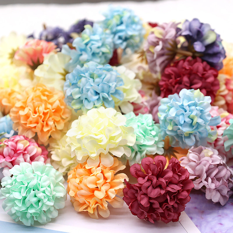 10 Pcs Mini Artificial Hydrangea Heads 1.7 Inch with Detachable Stems Bulk Pack