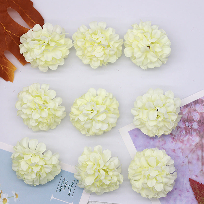 10 Pcs Mini Artificial Hydrangea Heads 1.7 Inch with Detachable Stems Bulk Pack