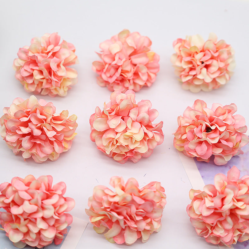 10 Pcs Mini Artificial Hydrangea Heads 1.7 Inch with Detachable Stems Bulk Pack