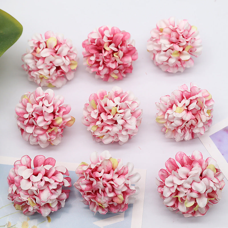 10 Pcs Mini Artificial Hydrangea Heads 1.7 Inch with Detachable Stems Bulk Pack