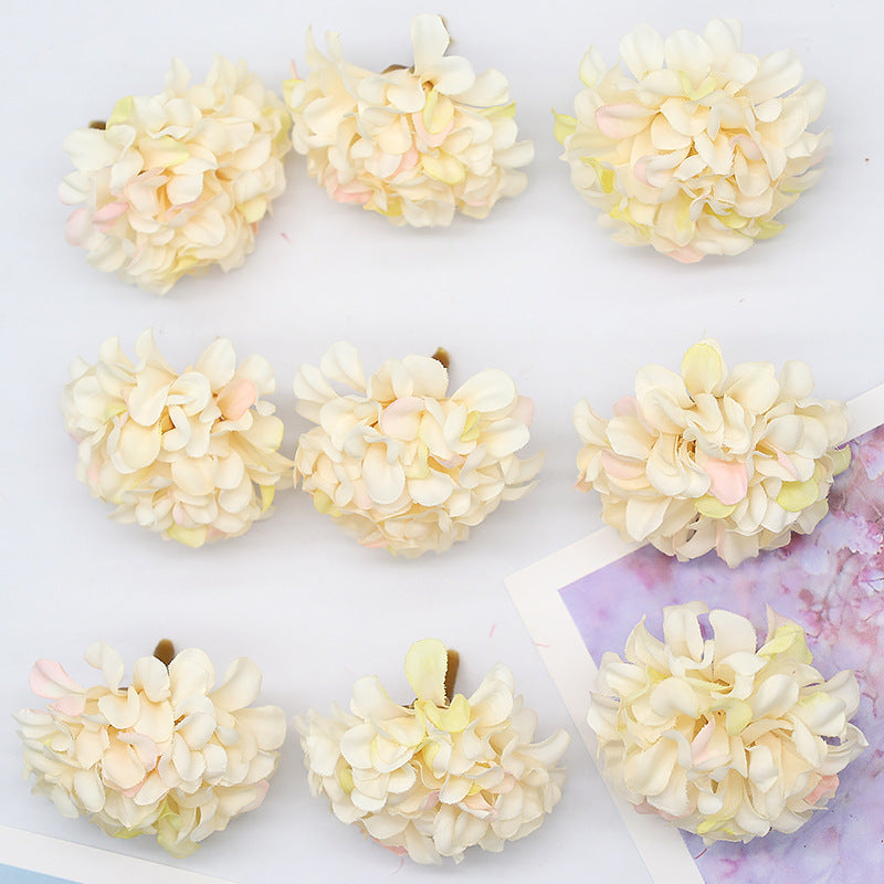 10 Pcs Mini Artificial Hydrangea Heads 1.7 Inch with Detachable Stems Bulk Pack