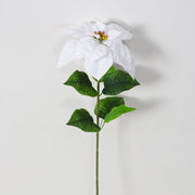 26 Inch Artificial Silk Poinsettia Stems, Bulk Holiday Christmas Flowers for Decor