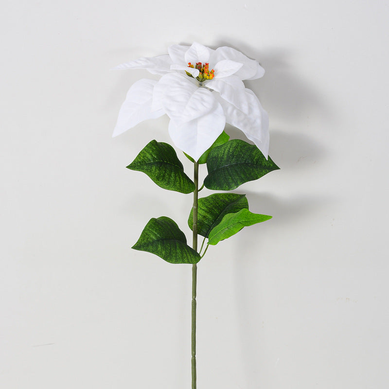 26 Inch Artificial Silk Poinsettia Stems, Bulk Holiday Christmas Flowers for Decor
