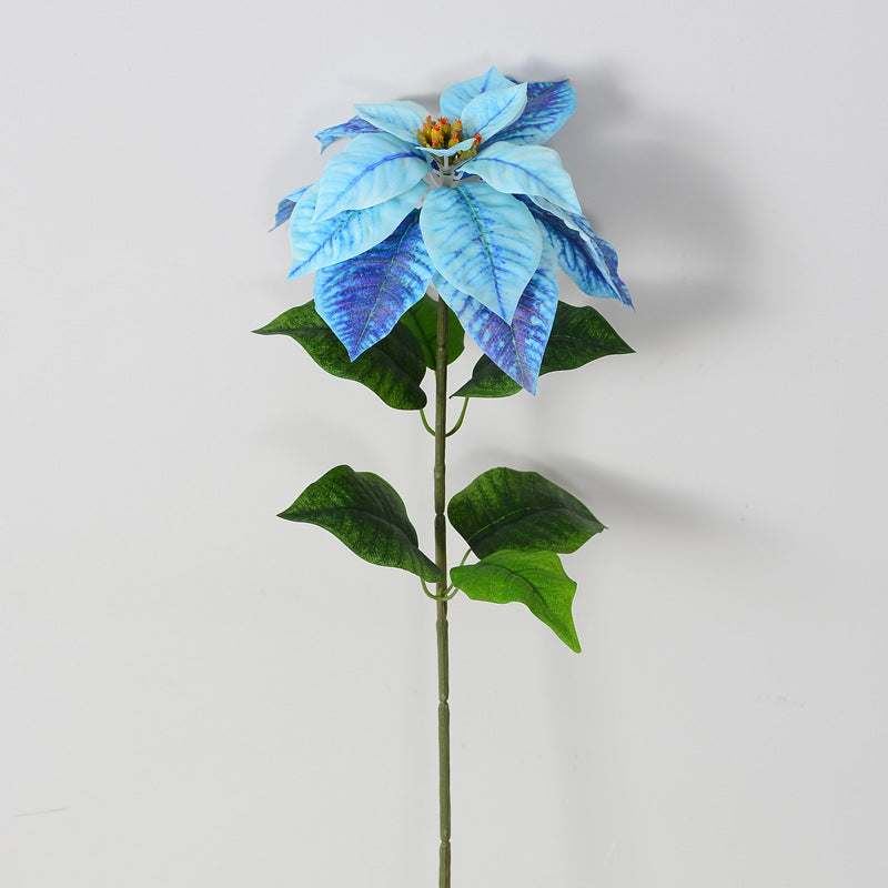 26 Inch Artificial Silk Poinsettia Stems, Bulk Holiday Christmas Flowers for Decor