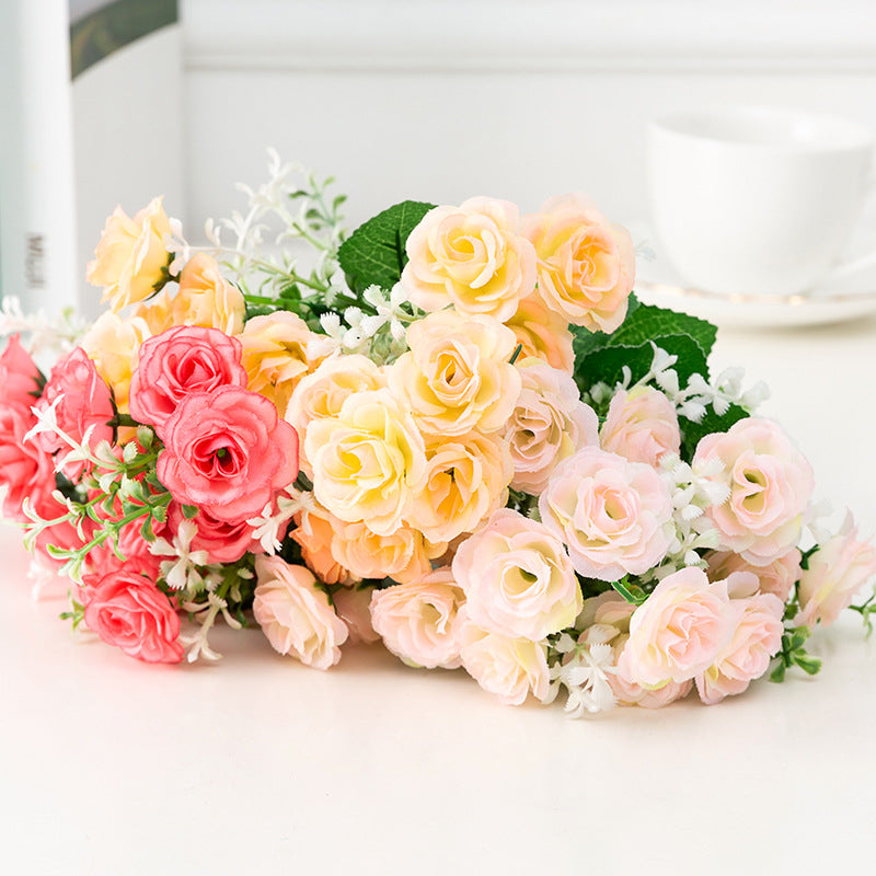 11" Artificial Silk Rose Bush, Small Rose Flowers for Crafts, Table Arrangements, Bulk Pack