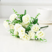 11" Artificial Silk Rose Bush, Small Rose Flowers for Crafts, Table Arrangements, Bulk Pack