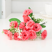 11" Artificial Silk Rose Bush, Small Rose Flowers for Crafts, Table Arrangements, Bulk Pack