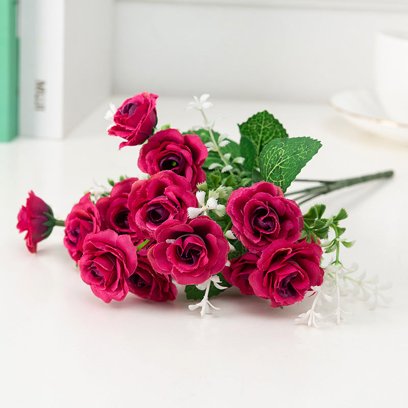 11" Artificial Silk Rose Bush, Small Rose Flowers for Crafts, Table Arrangements, Bulk Pack