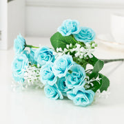 11" Artificial Silk Rose Bush, Small Rose Flowers for Crafts, Table Arrangements, Bulk Pack