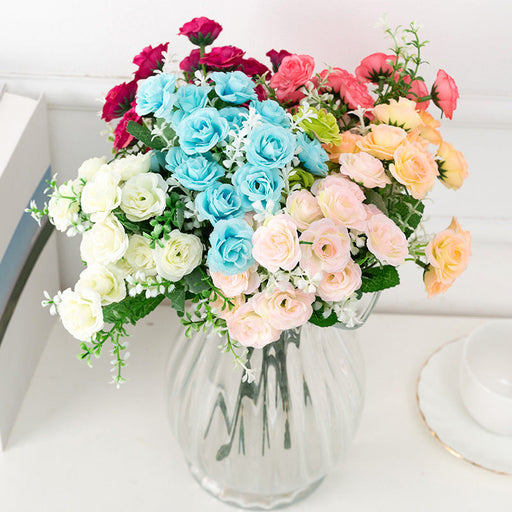 11" Artificial Silk Rose Bush, Small Rose Flowers for Crafts, Table Arrangements, Bulk Pack