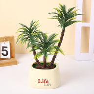 11.82 Inches Simulated Coconut Tree Potted Micro-landscape Decoration - Realistic Tropical Miniature Ornament for Home, Office, Desk & Shelf Display