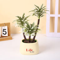 11.82 Inches Simulated Coconut Tree Potted Micro-landscape Decoration - Realistic Tropical Miniature Ornament for Home, Office, Desk & Shelf Display