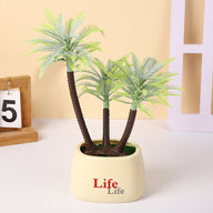 11.82 Inches Simulated Coconut Tree Potted Micro-landscape Decoration - Realistic Tropical Miniature Ornament for Home, Office, Desk & Shelf Display