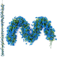 4PCS-68.9 Inch Artificial Eucalyptus & Violet Vine Garland - Faux Flower Wall Hanging for Home Decor, Wedding, Party Decoration