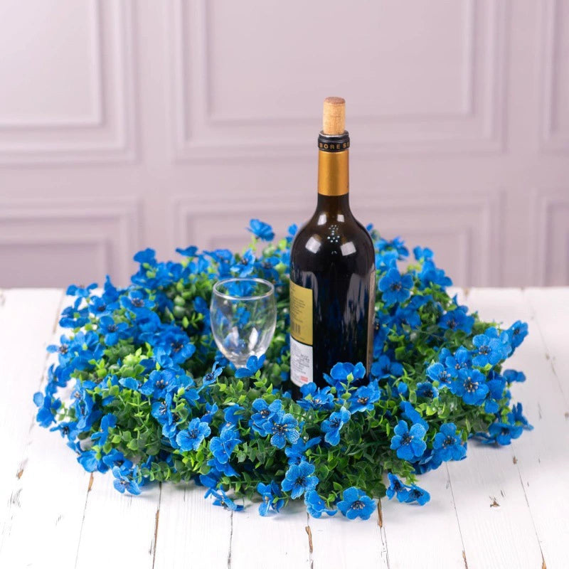 4PCS-68.9 Inch Artificial Eucalyptus & Violet Vine Garland - Faux Flower Wall Hanging for Home Decor, Wedding, Party Decoration