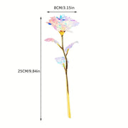 5 Pcs Colorful Luminous Artificial Rose Flowers, 12 Inch Silk Stems for Gifts