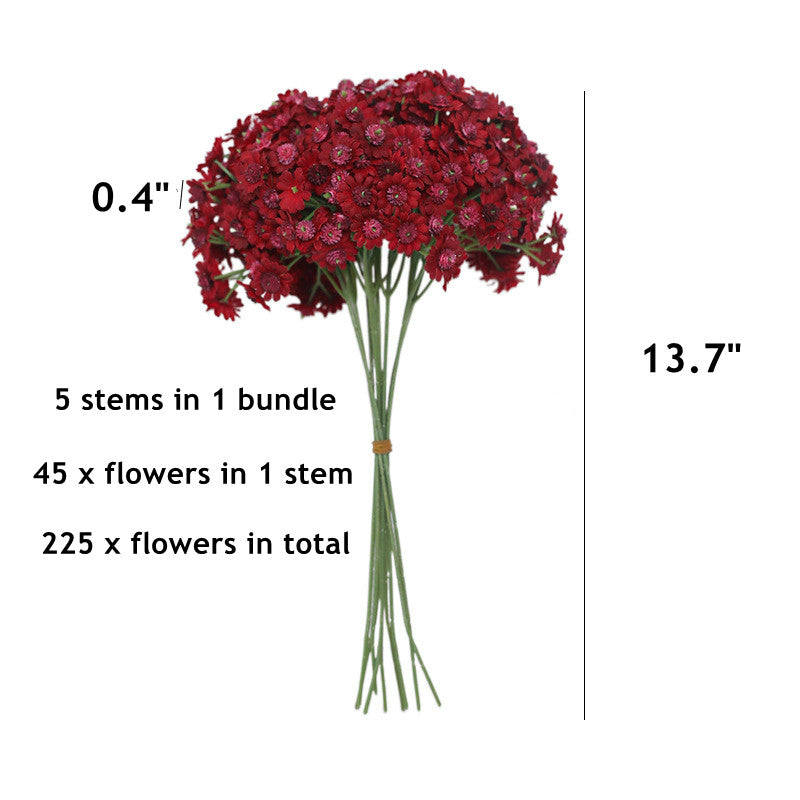 5 Pcs Artificial Daisy Stems Bouquet, Tiny White Silk Daisy Flowers for Home Garden Vase Decor