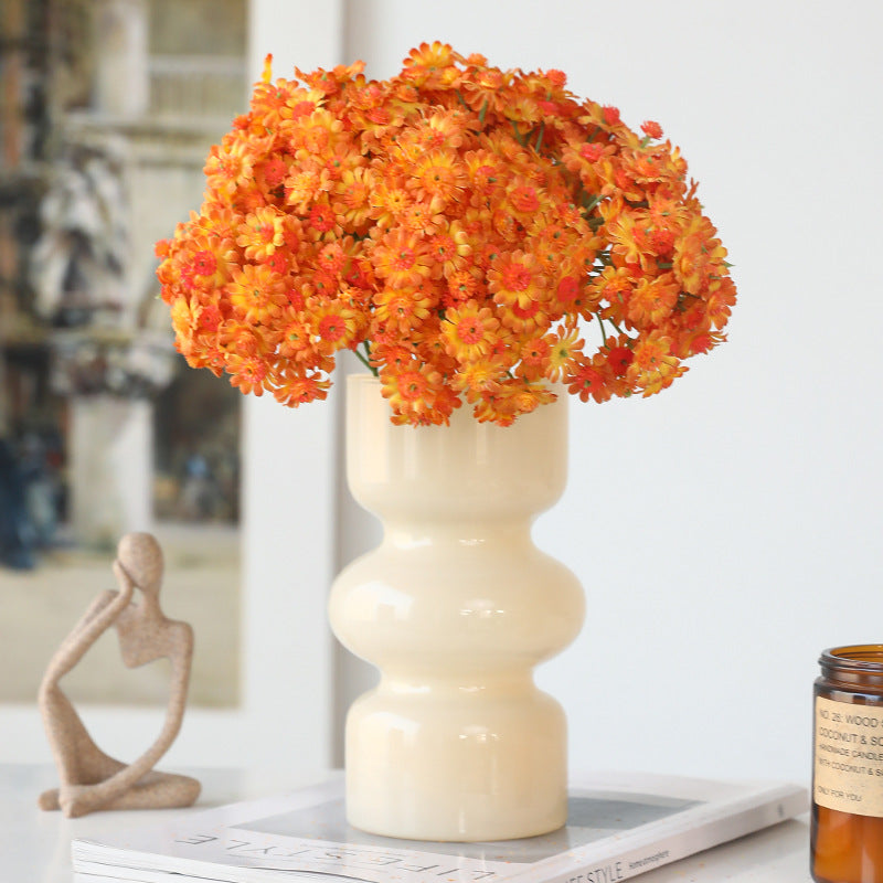 5 Pcs Artificial Daisy Stems Bouquet, Tiny White Silk Daisy Flowers for Home Garden Vase Decor