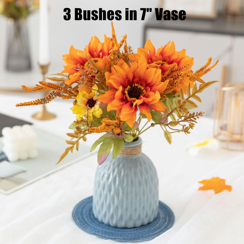 12.2 Inch Artificial Dahlia Flower Bouquet, Small Autumn Colors, Bulk Wholesale, 10 Pcs