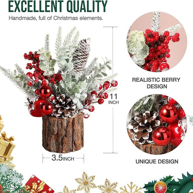 Mini Artificial Christmas Tree Decorations, Small Tabletop, Bulk Quantity, Holiday Decor