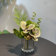 7.9 Inch Small Artificial Glass Floral Bouquet – 1 Pc Elegant Decor for Restaurant and Bar