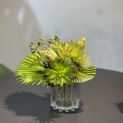 7.9 Inch Small Artificial Glass Floral Bouquet – 1 Pc Elegant Decor for Restaurant and Bar