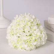 9 Inch Small Round Bridal Hydrangea Bouquet 10 Pcs Artificial Silk Wedding Flowers