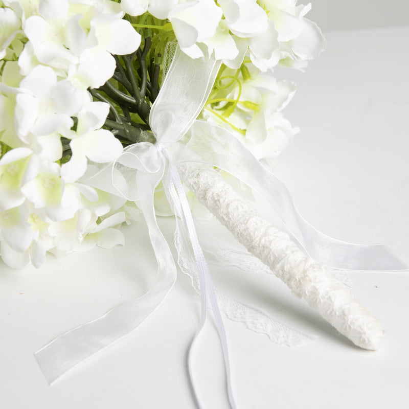 9 Inch Small Round Bridal Hydrangea Bouquet 10 Pcs Artificial Silk Wedding Flowers