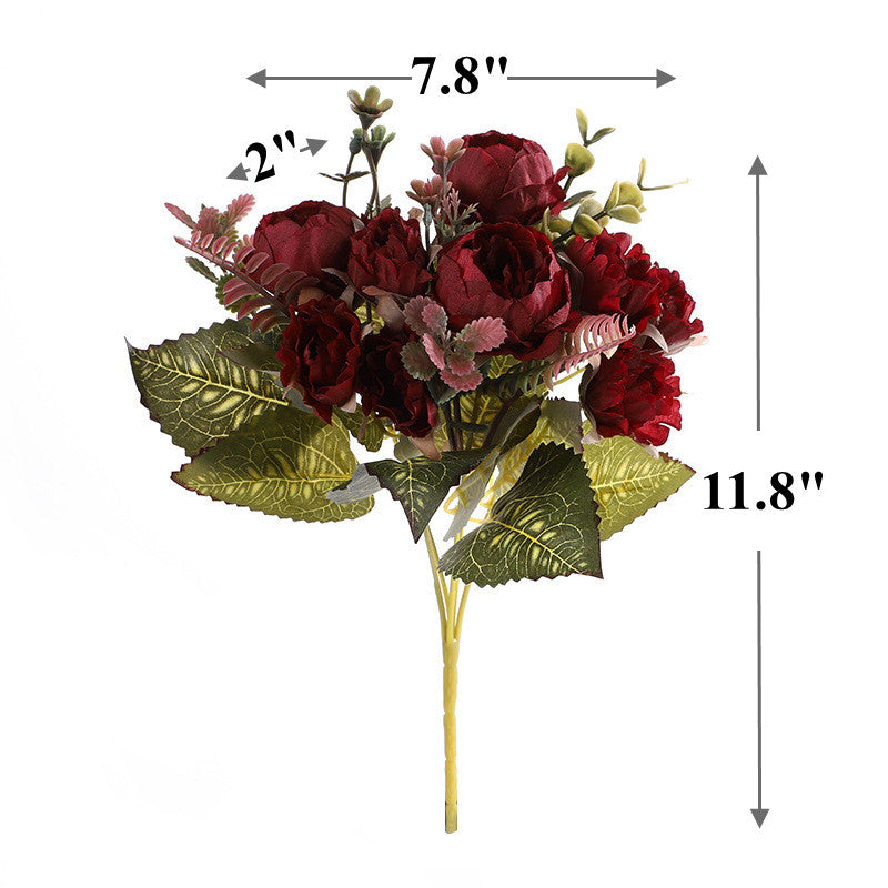 11 Inch Small Artificial Silk Peony Bush, Bulk Floral Arrangements, Wholesale Quantity
