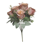 50 Pcs 9 Inch Artificial Silk Rose Bush Bouquet Small Roses