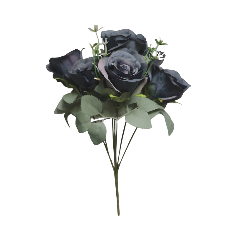 50 Pcs 9 Inch Artificial Silk Rose Bush Bouquet Small Roses