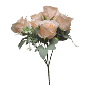 50 Pcs 9 Inch Artificial Silk Rose Bush Bouquet Small Roses