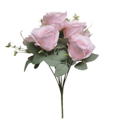 50 Pcs 9 Inch Artificial Silk Rose Bush Bouquet Small Roses