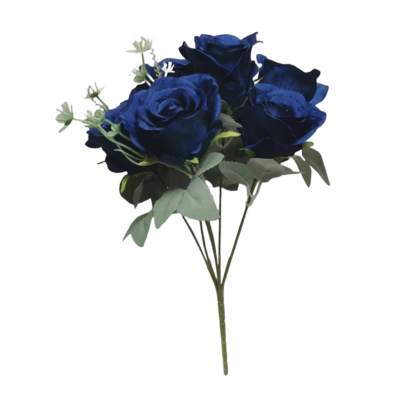 50 Pcs 9 Inch Artificial Silk Rose Bush Bouquet Small Roses