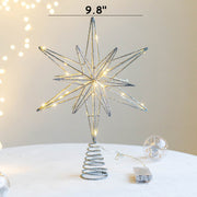 Light Up Artificial Glitter Snowflake Christmas Ornaments with LED Lights, Bulk Set