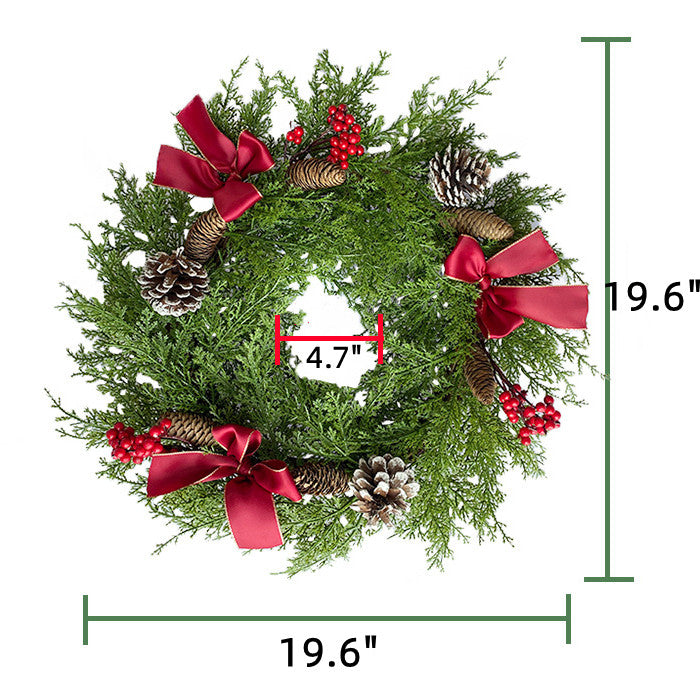 Faux Cedar Garland with Red Berries, 6 ft Artificial Christmas Wreath Garland Bulk Pack
