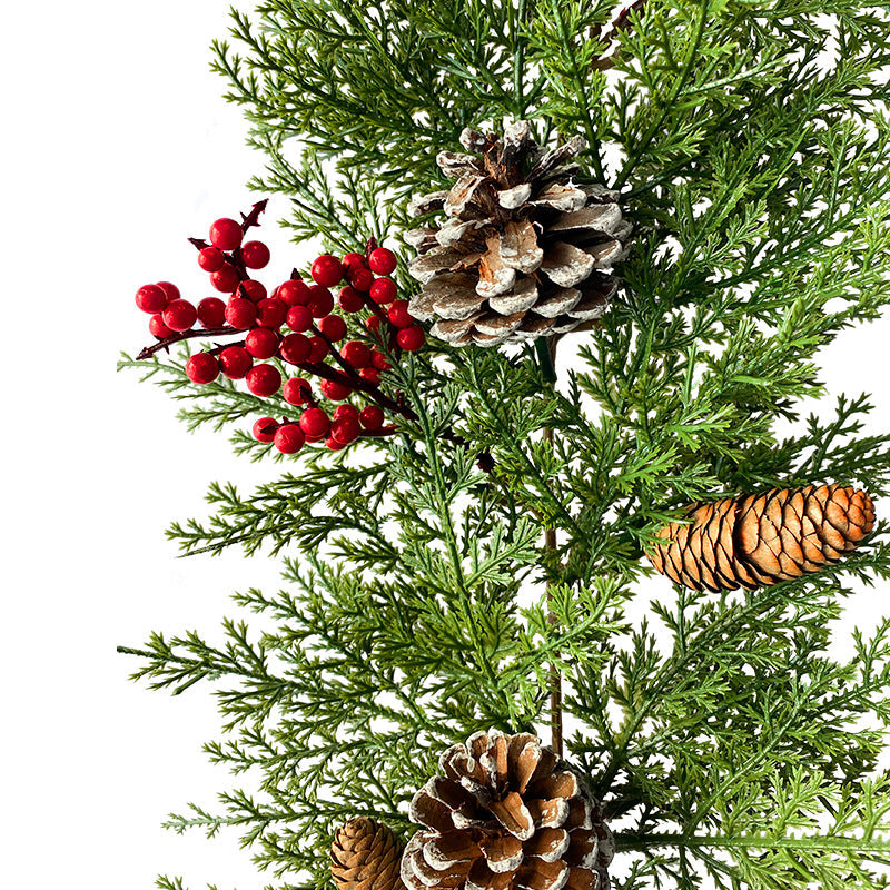 Faux Cedar Garland with Red Berries, 6 ft Artificial Christmas Wreath Garland Bulk Pack