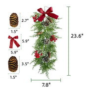 Faux Cedar Garland with Red Berries, 6 ft Artificial Christmas Wreath Garland Bulk Pack