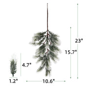 10 Pcs Artificial Pine Needle Picks 12 Inch Snowy Greenery Stems for Christmas Decor