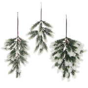 10 Pcs Artificial Pine Needle Picks 12 Inch Snowy Greenery Stems for Christmas Decor