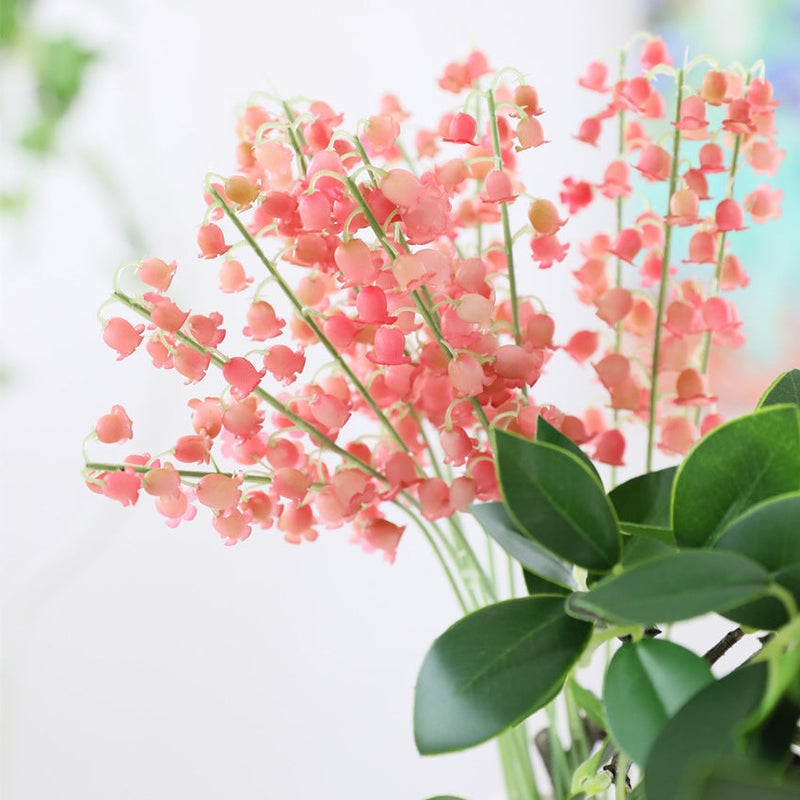 7 Pcs Artificial Lily of the Valley Flowers, Real Touch Soft Silk Stems for Centerpiece Decor
