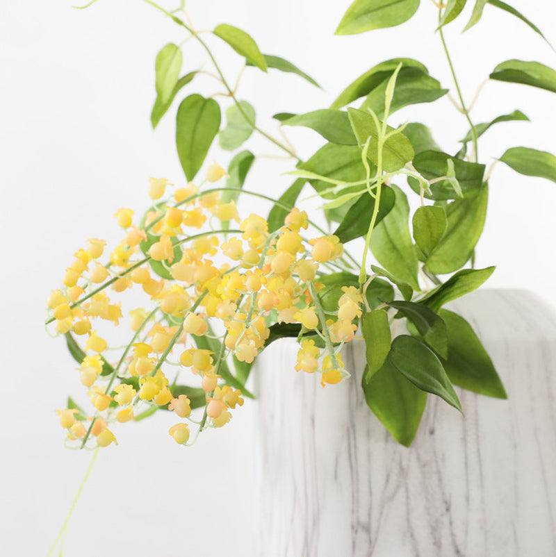 7 Pcs Artificial Lily of the Valley Flowers, Real Touch Soft Silk Stems for Centerpiece Decor